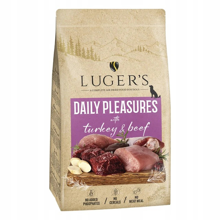Luger’s Daily Pleasures Trockenfutter für Hunde mit Truthahn und Rind 9 kg