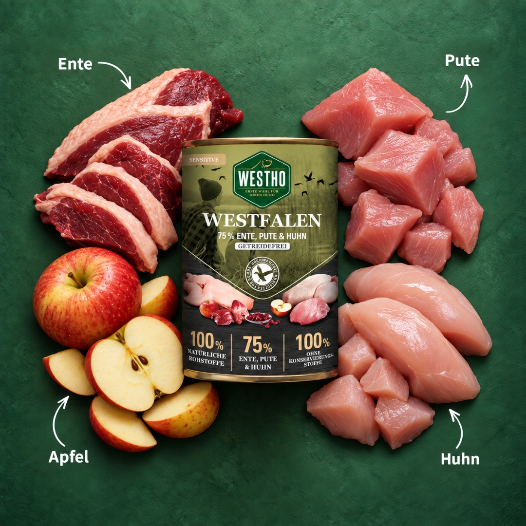Westfalen 800g (mit 75 % Wildente, Pute und Huhn)