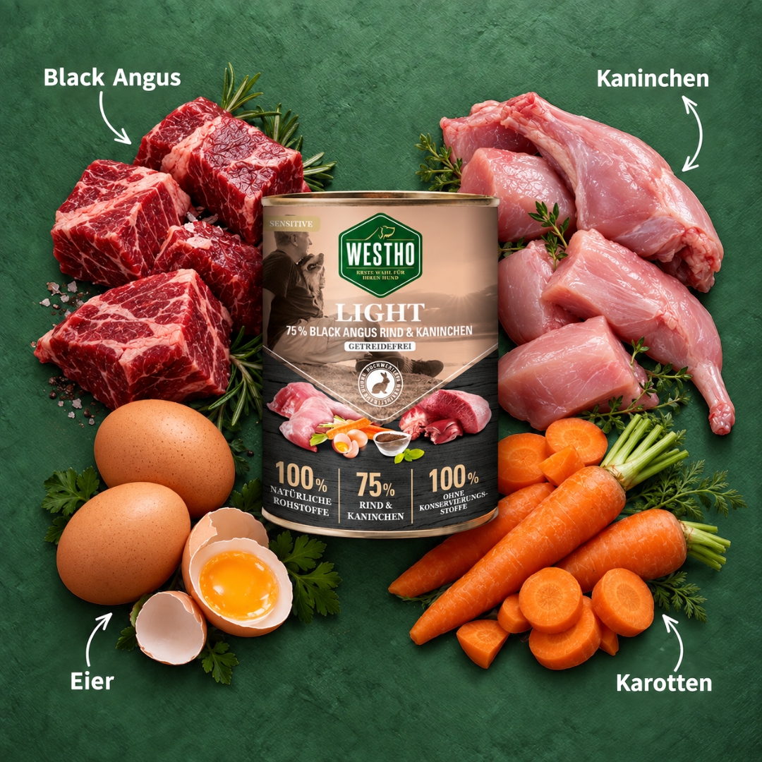 Light 800g (mit 75 % Black Angus Rind & Kaninchen)
